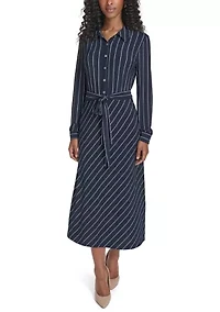 Women's Long Sleeve Print Shirtdress