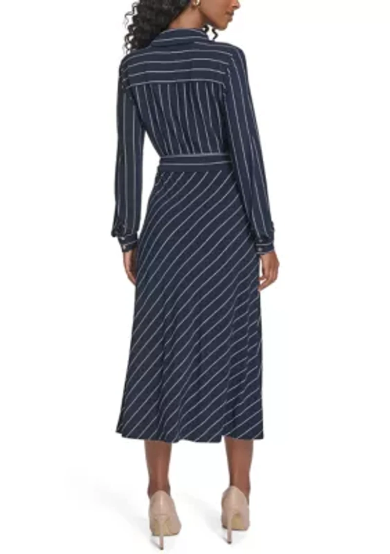 Women's Long Sleeve Print Shirtdress