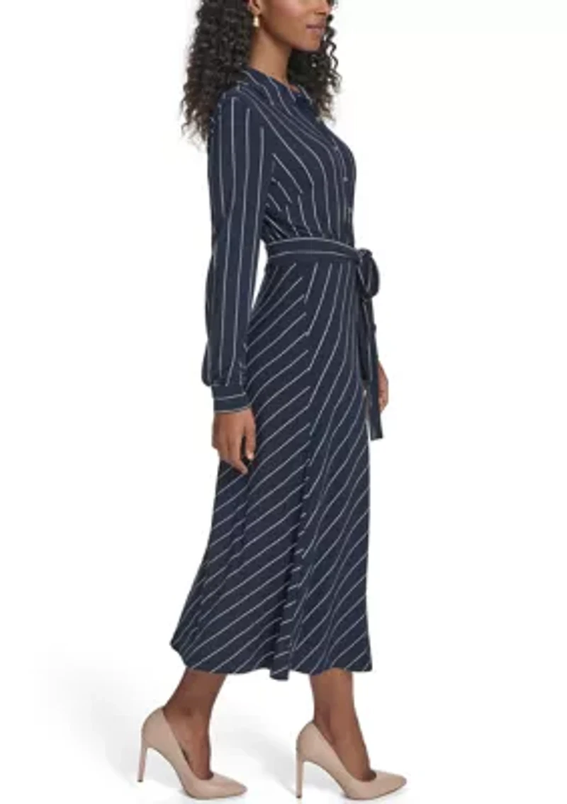 Women's Long Sleeve Print Shirtdress