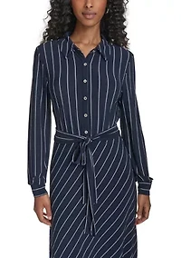 Women's Long Sleeve Print Shirtdress