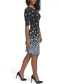 Women's Ruched Short Sleeve Shift Dress