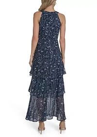 Women's Halter Neck Print Maxi Dress