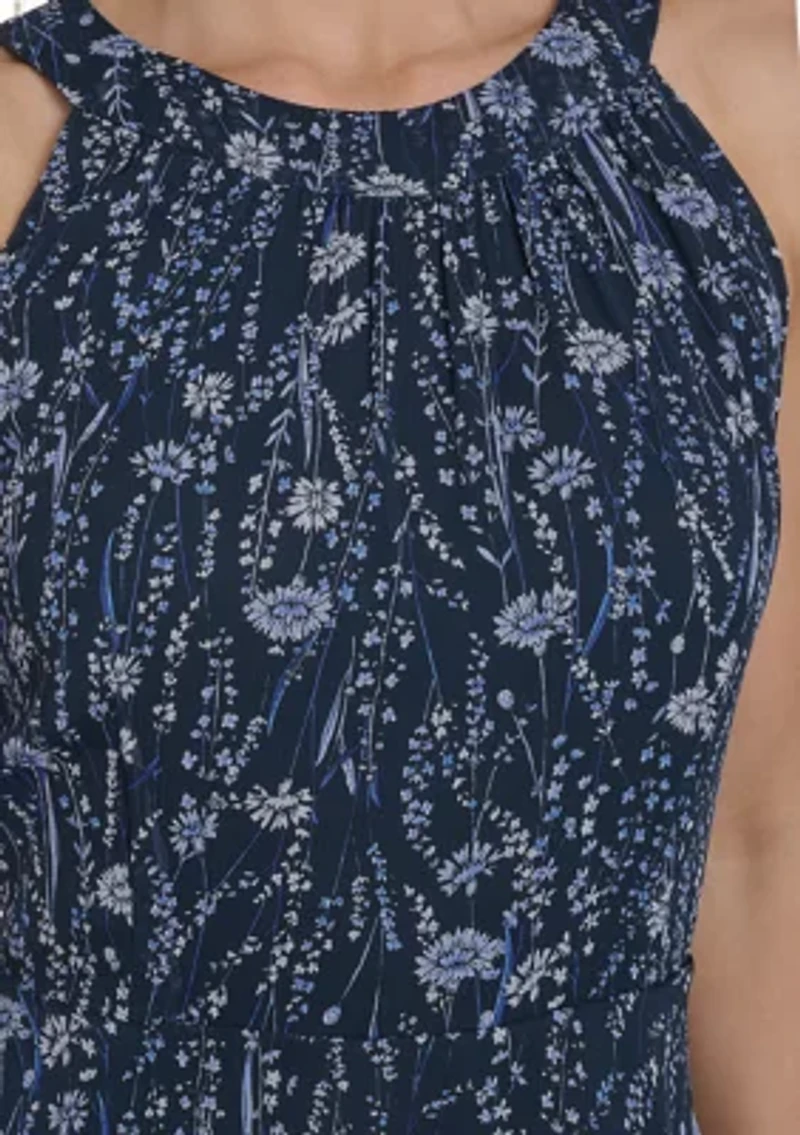 Women's Halter Neck Print Maxi Dress