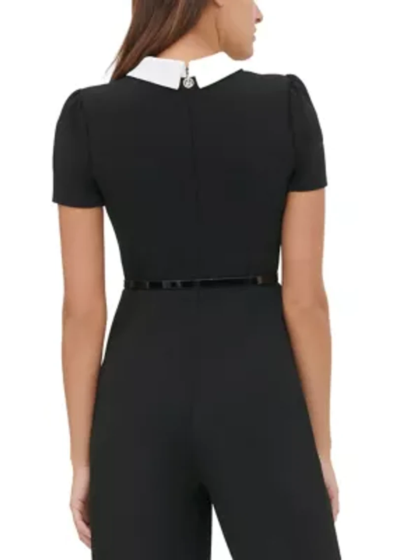 Women's Collared Crepe Jumpsuit