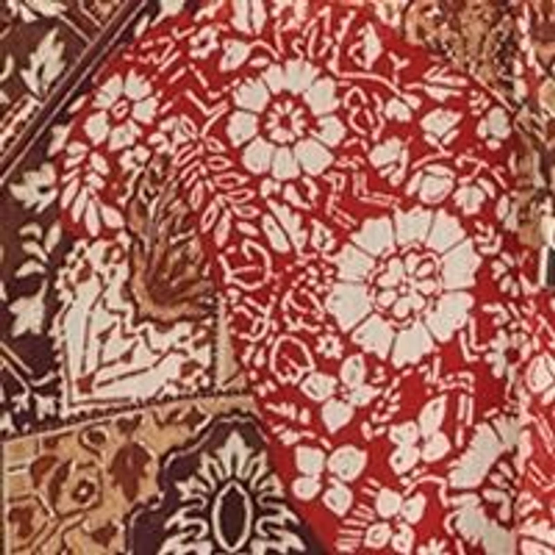 Plus Long Sleeve Tie Neck Paisley Chiffon Midi Dress