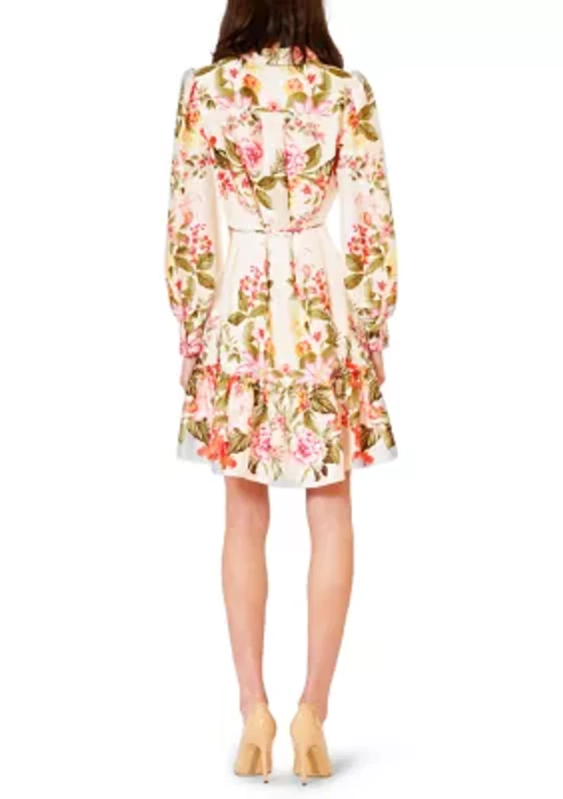 Women's Long Sleeve Floral Mini Dress