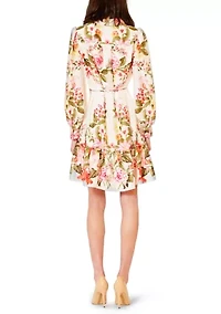 Women's Long Sleeve Floral Mini Dress