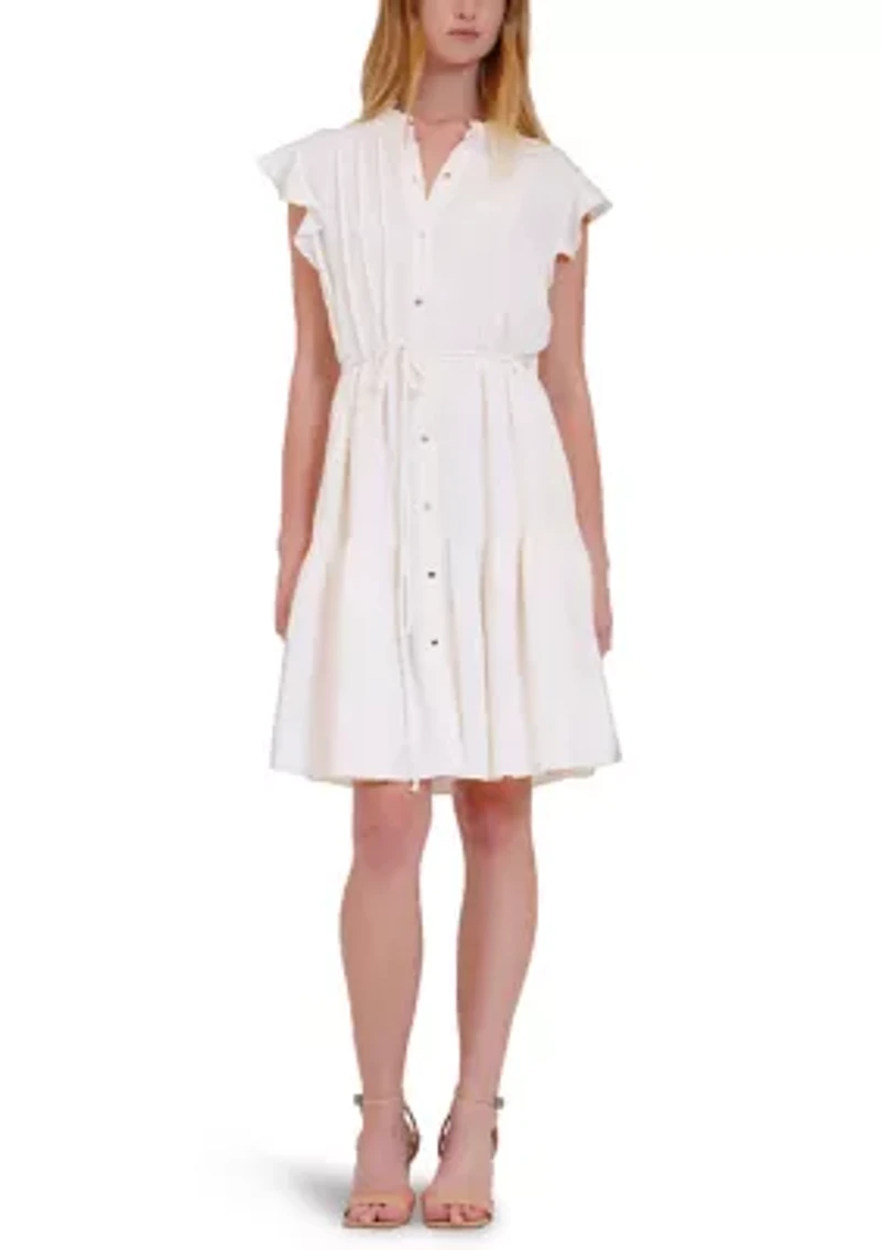 Women's Sleeveless Ruffle Hem Mini Dress