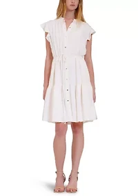 Women's Sleeveless Ruffle Hem Mini Dress