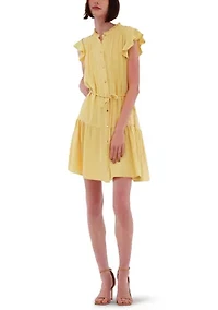 Women's Sleeveless Ruffle Hem Mini Dress