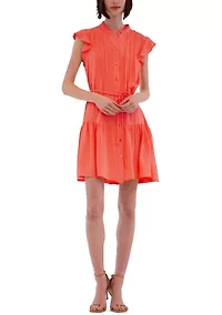 Women's Sleeveless Ruffle Hem Mini Dress