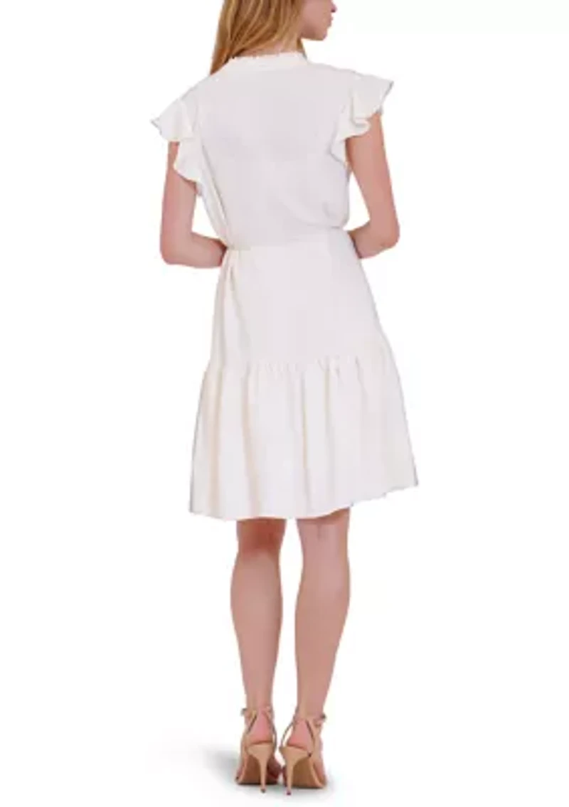 Women's Sleeveless Ruffle Hem Mini Dress