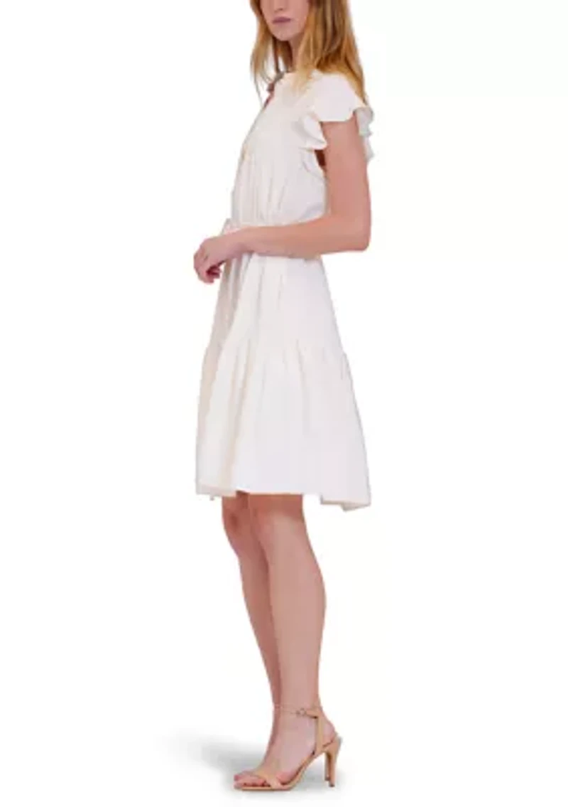 Women's Sleeveless Ruffle Hem Mini Dress