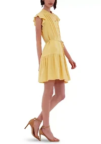 Women's Sleeveless Ruffle Hem Mini Dress