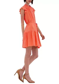 Women's Sleeveless Ruffle Hem Mini Dress