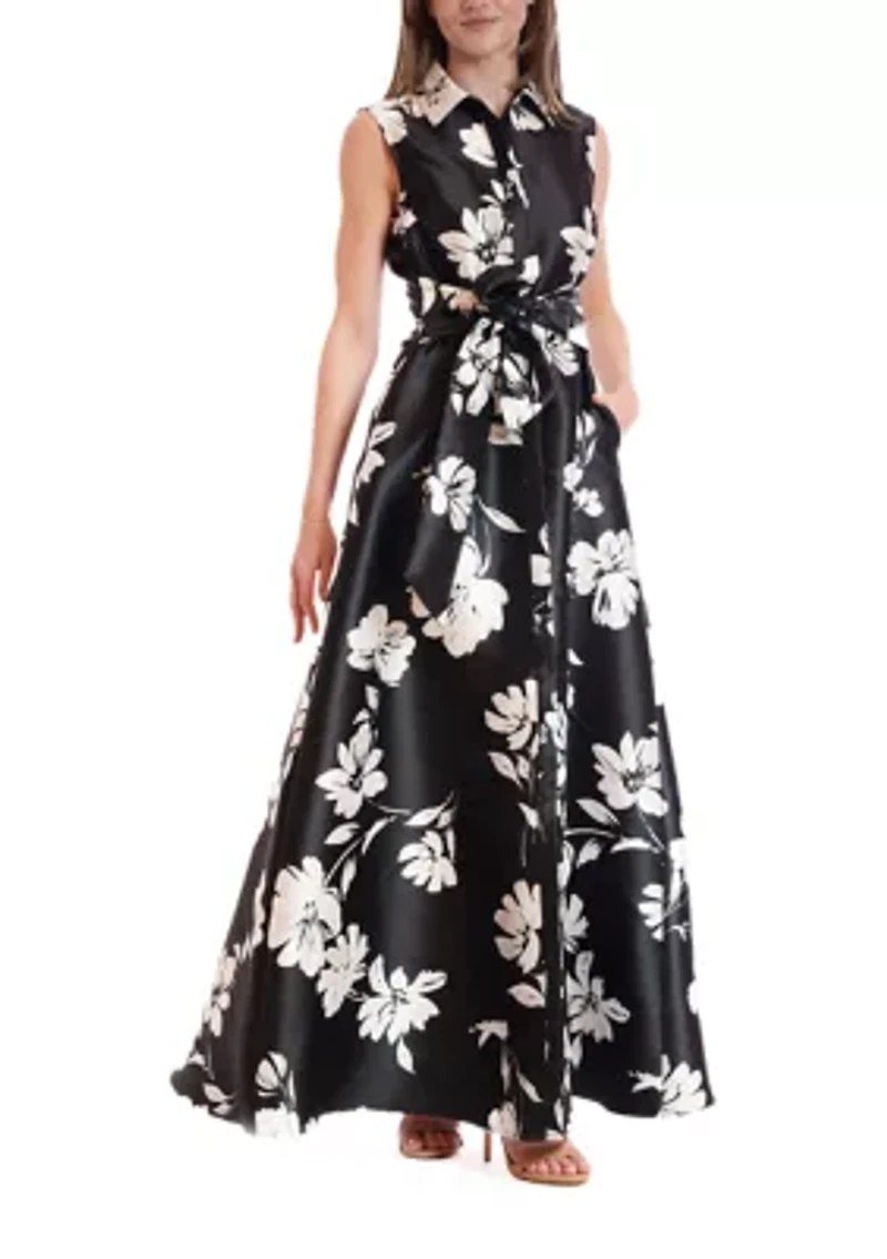Women's Sleeveless Shirt Dress Gown