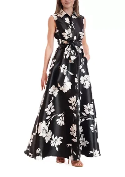 Women's Sleeveless Shirt Dress Gown