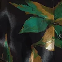 Women's Long Sleeve Floral Print Organza Shirt Gown