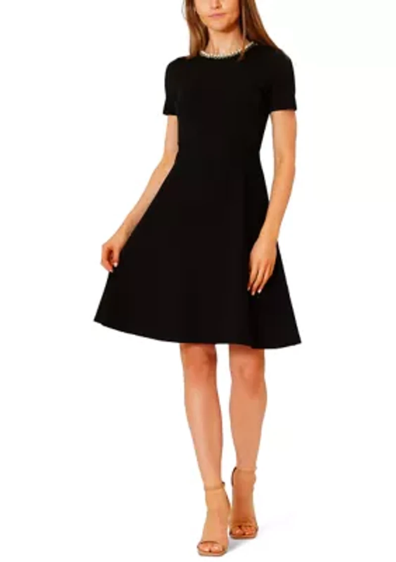 Women's Solid Knit A-Line Sweater Dress