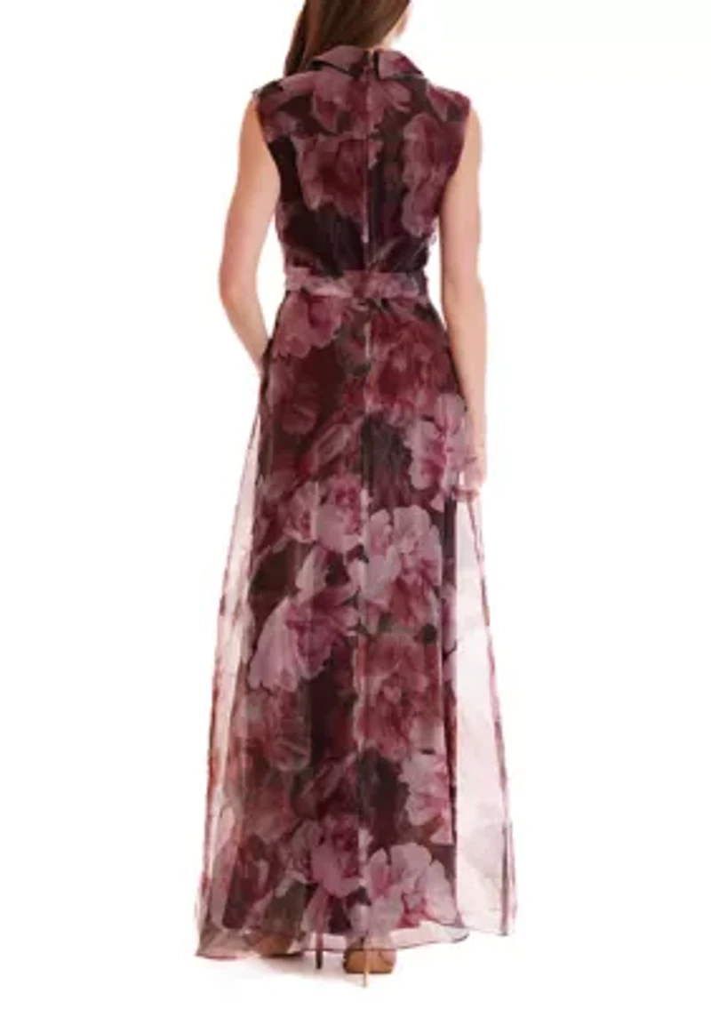 Women's Floral Printed Organza Dress