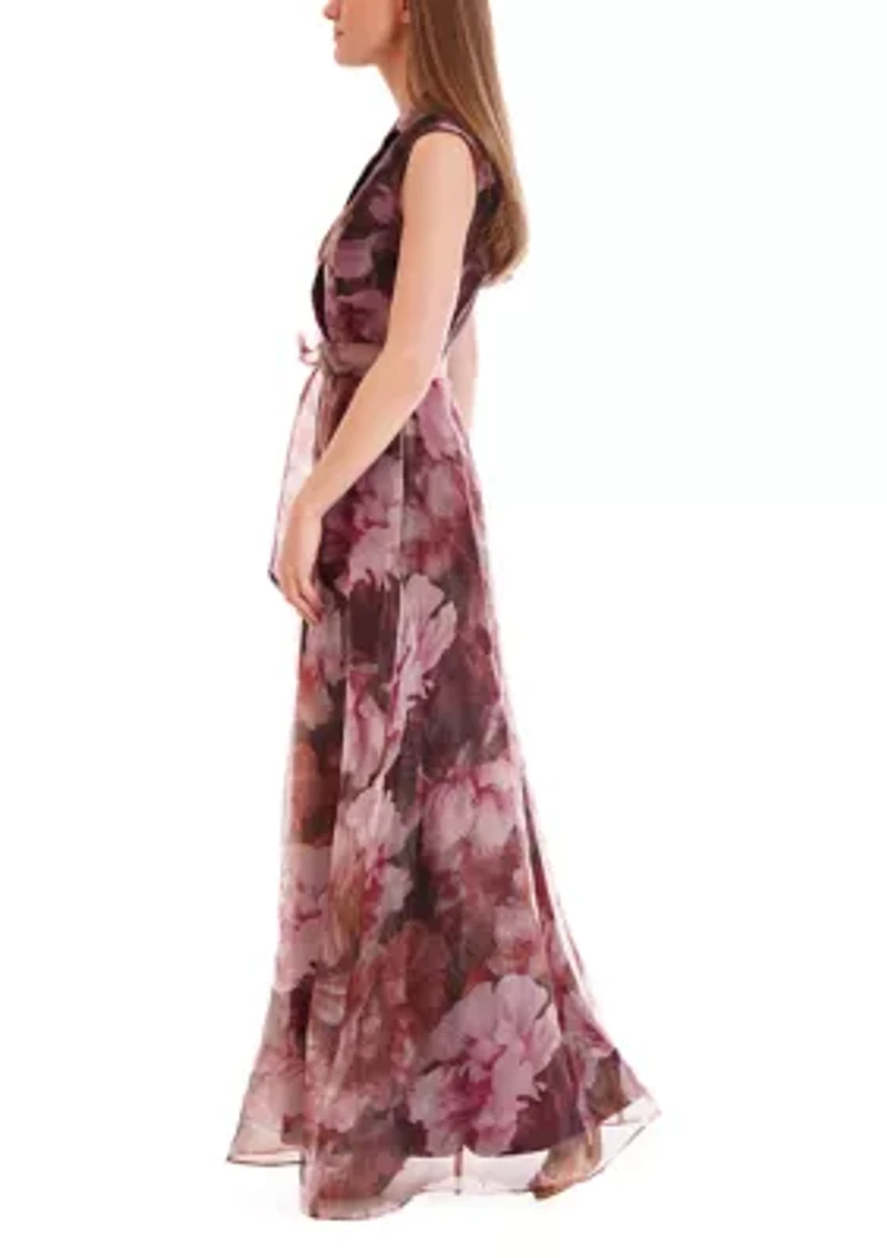 Women's Floral Printed Organza Dress