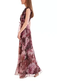 Women's Floral Printed Organza Dress