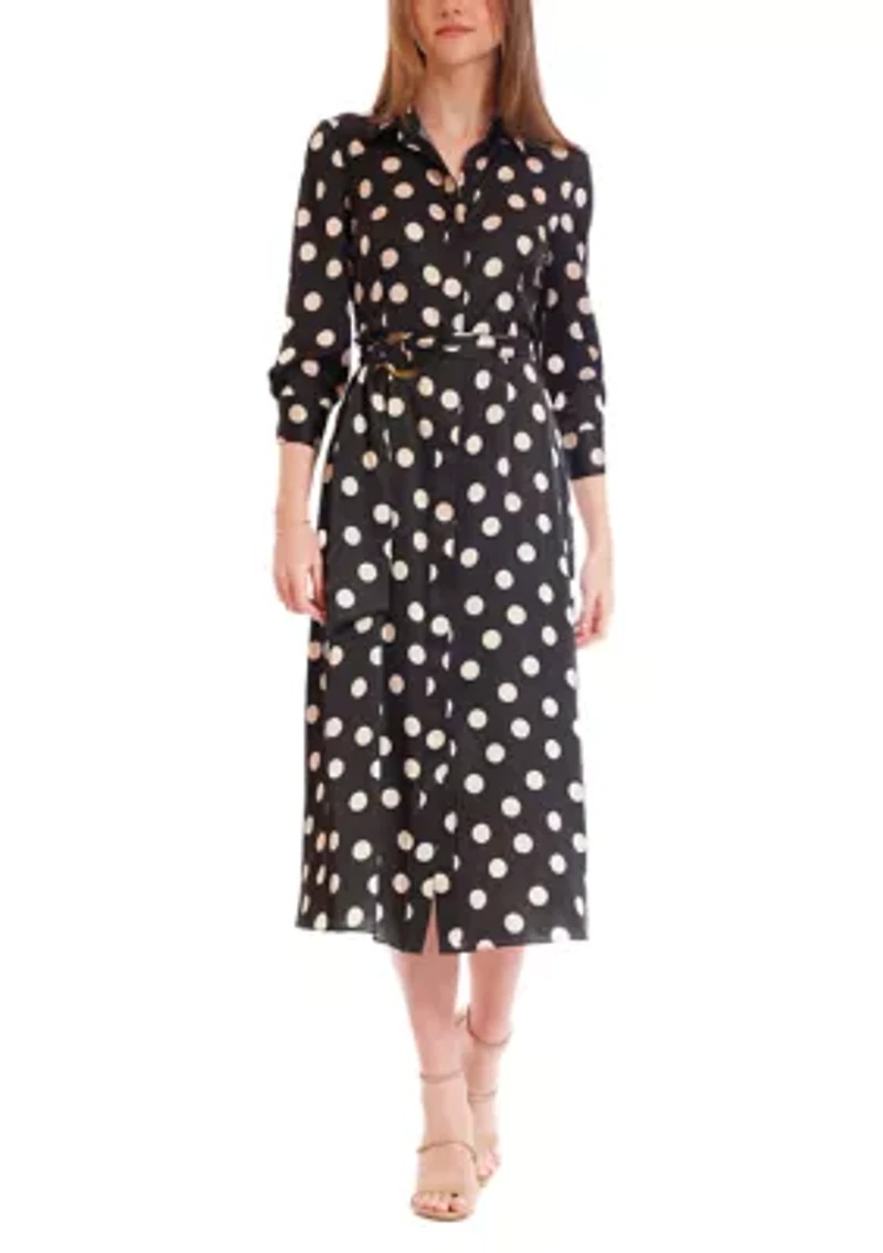 Women's 3/4 Sleeve Printed Shirtdress