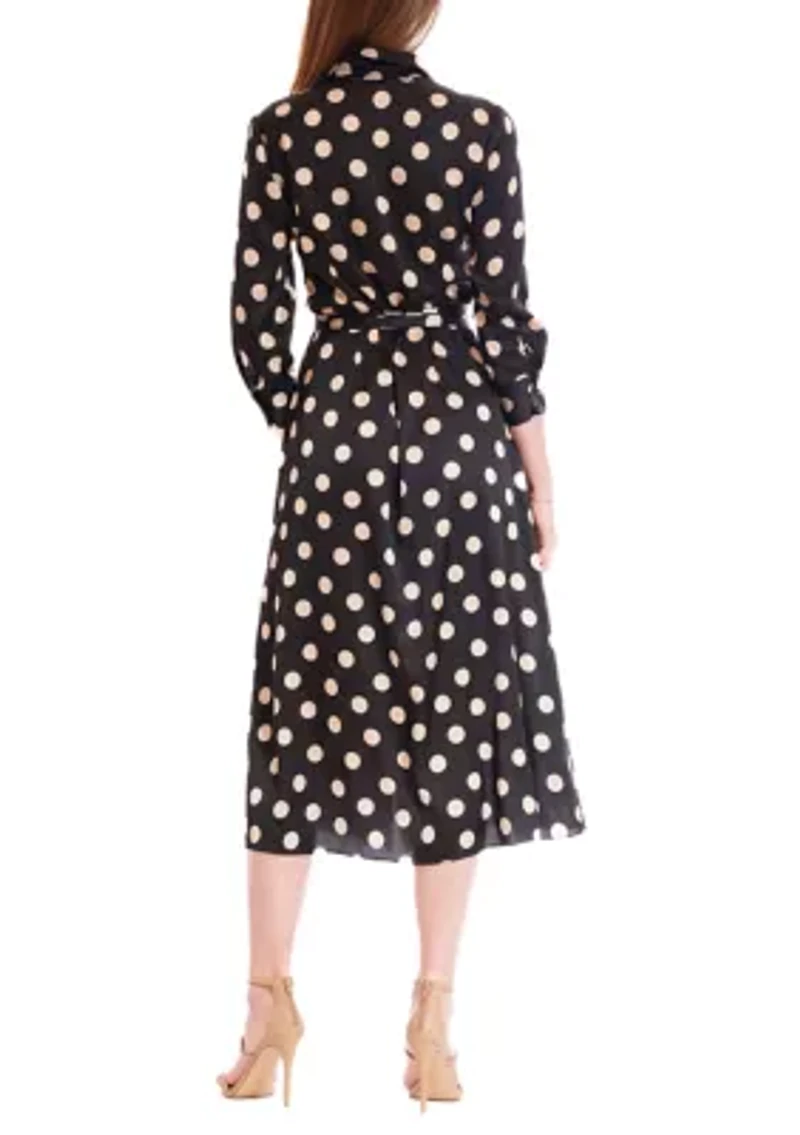 Women's 3/4 Sleeve Printed Shirtdress