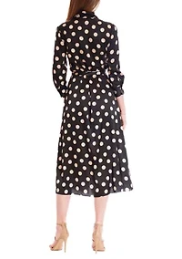 Women's 3/4 Sleeve Printed Shirtdress