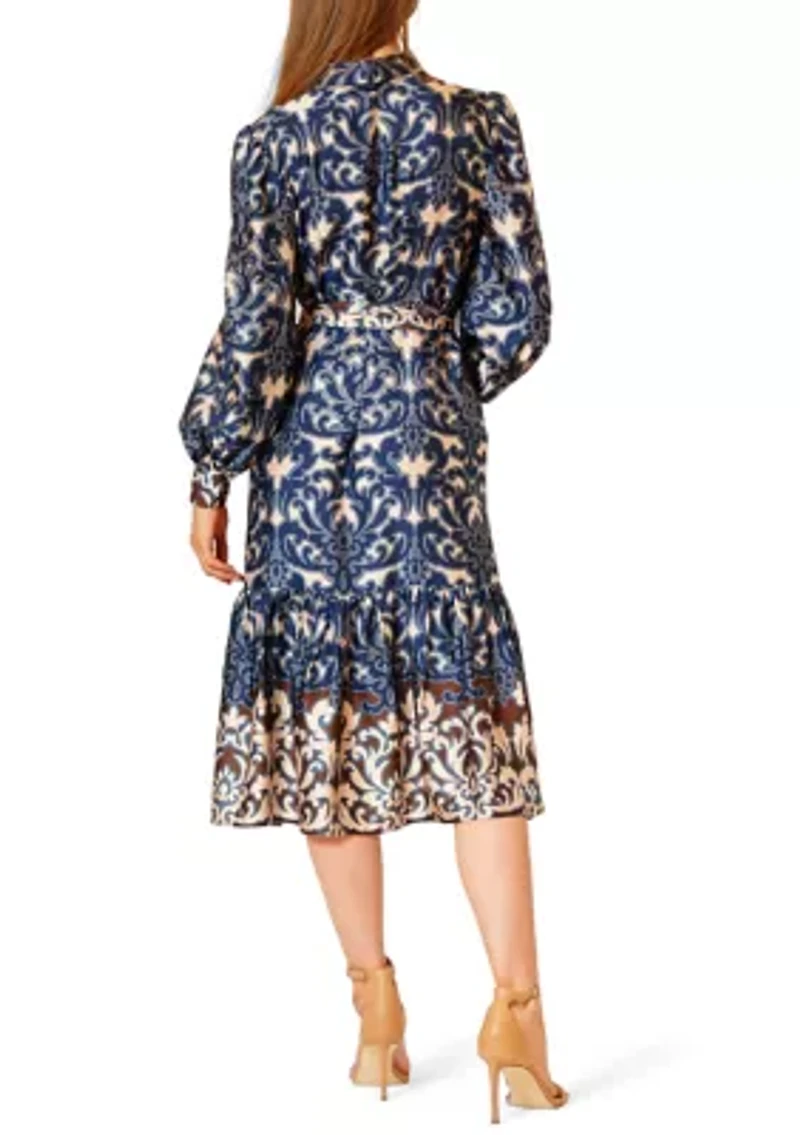 Women's Long Sleeve Printed Shirtdress