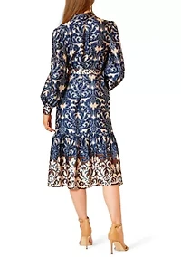 Women's Long Sleeve Printed Shirtdress