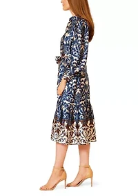 Women's Long Sleeve Printed Shirtdress