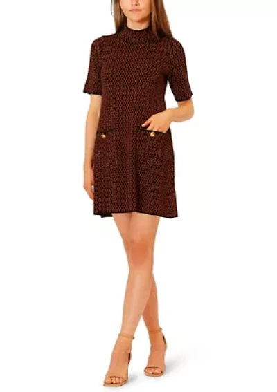 Women's Short Sleeve Sweater Knit Sheath Dress
