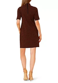 Women's Short Sleeve Sweater Knit Sheath Dress