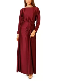 Women's Ruched Waist Maxi Dress