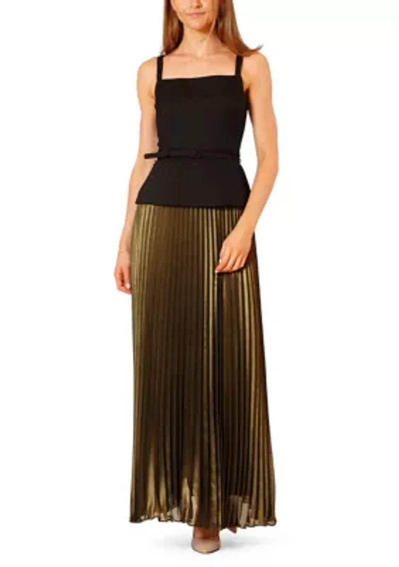 Women's Mixed Media Pleated Dress