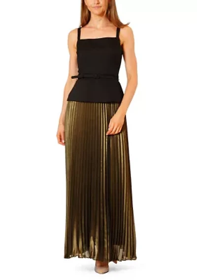 Women's Mixed Media Pleated Dress