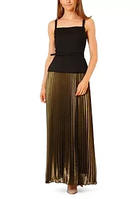 Women's Mixed Media Pleated Dress