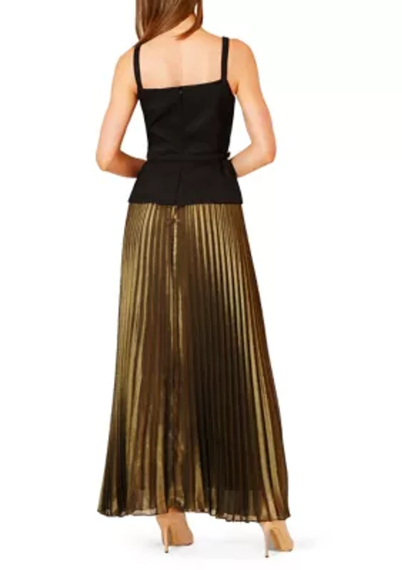 Women's Mixed Media Pleated Dress