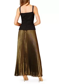 Women's Mixed Media Pleated Dress