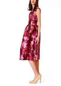 Women's Off the Shoulder Printed Twill Short Dress