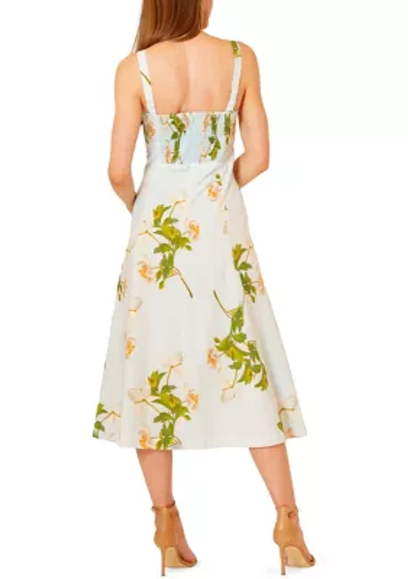 Women's Sleeveless Printed A-Line Dress
