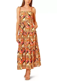 Women's Sleeveless Tropical Midi Dress
