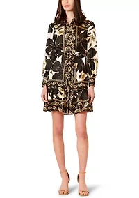 Women's Long Sleeve Floral Mini Dress