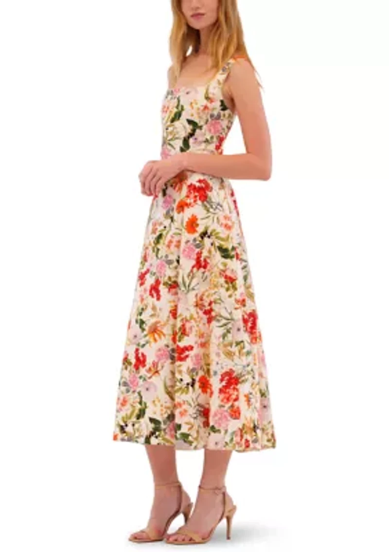 Women's Sleeveless Floral Midi Dress