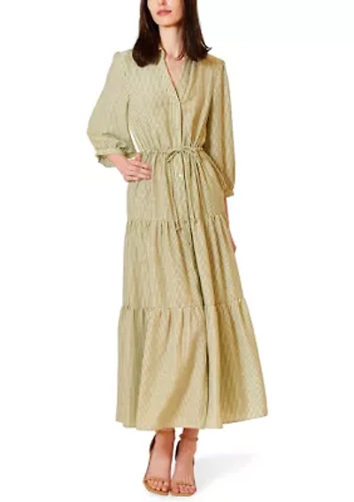 Women's 3/4 Sleeve Eyelet Shirtdress