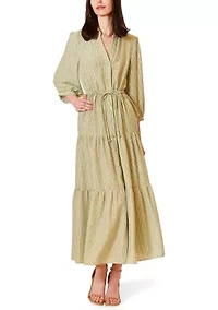 Women's 3/4 Sleeve Eyelet Shirtdress