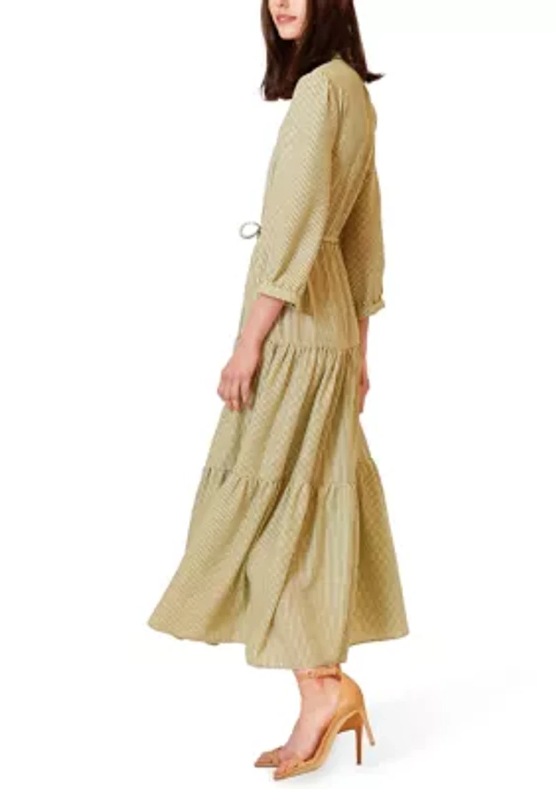 Women's 3/4 Sleeve Eyelet Shirtdress