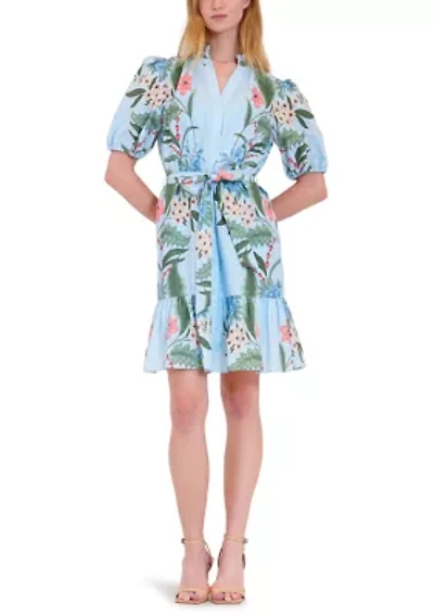 Women's Short Sleeve Printed Shirtdress