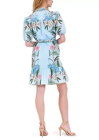 Women's Short Sleeve Printed Shirtdress